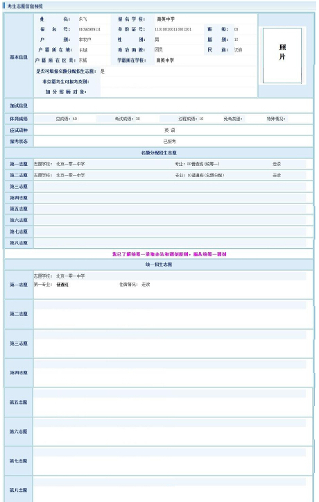 2015年北京中考考生报考须知2