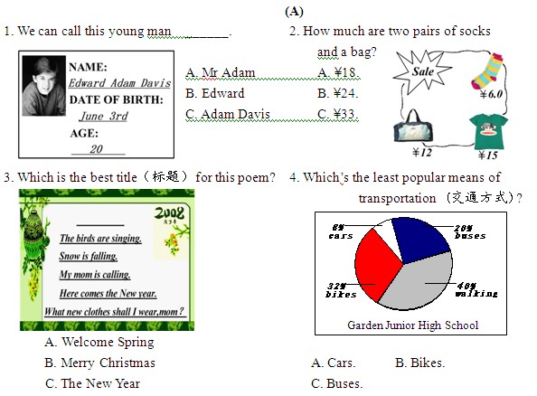 2010年湖南省中考标准-英语典型例题4