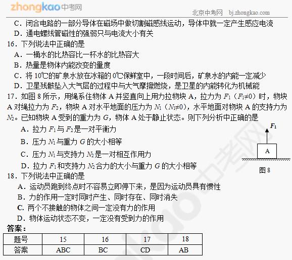 中考物理中等难度试题：一模多选题汇编2