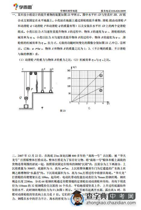 2014中考物理力综合题专题专练1