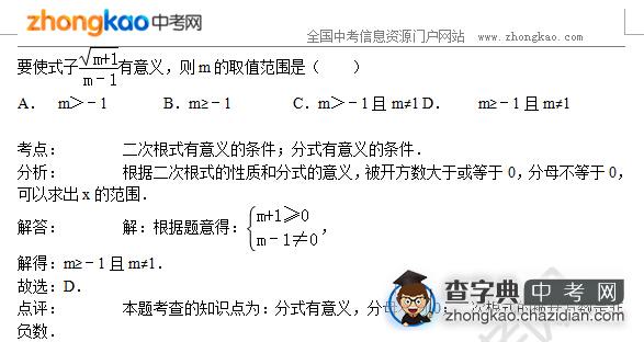 2015中考数学专题讲解：分式有意义的条件1