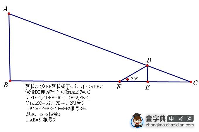 2012年深圳中考数学关于树影的题1