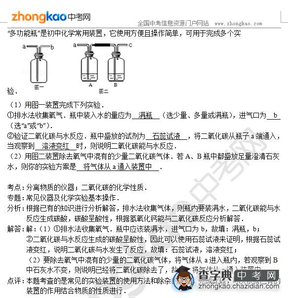 2015中考化学专题讲解：分离物质的仪器1