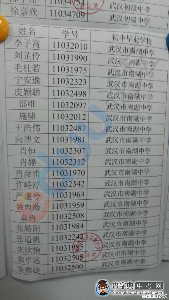 2014年省实验分配生名单公示了1