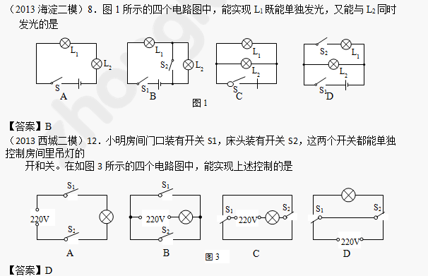 2014年成都中考物理备考：电路故障及电路设计汇编2