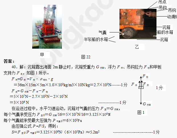 2014年成都中考物理备考：二模力学综合汇编2