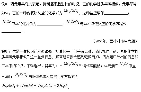 初中化学用语归类复习及例题解析10