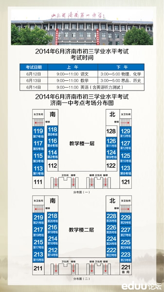 2014年济南中考各考点具体安排2