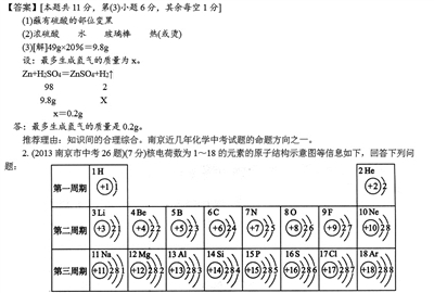 2015南京中考化学考点梳理及经典考题推荐2