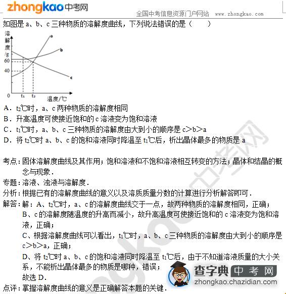 2015南京中考化学专题讲解：溶液、浊液与溶解度1