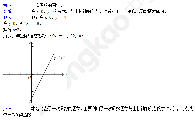 初中数学：一次函数的图像——例题及解析（五）2