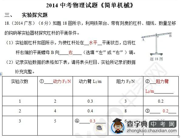 2015年中考物理简单机械知识点：真题及答案解析作图题十二1