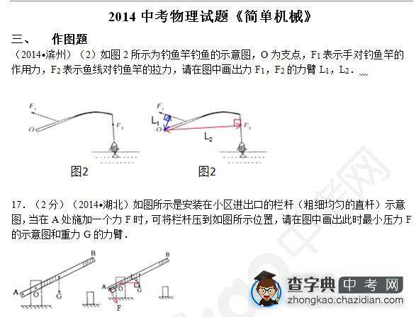 2015年中考物理简单机械知识点：真题及答案解析作图题六1