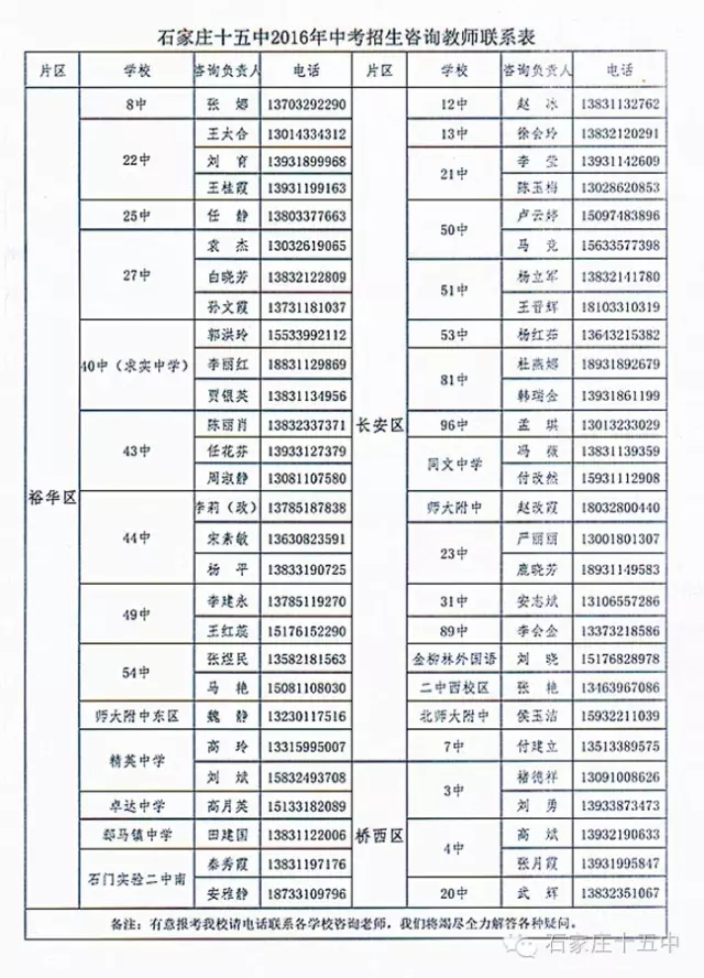 2016年石家庄十五中招生简章4