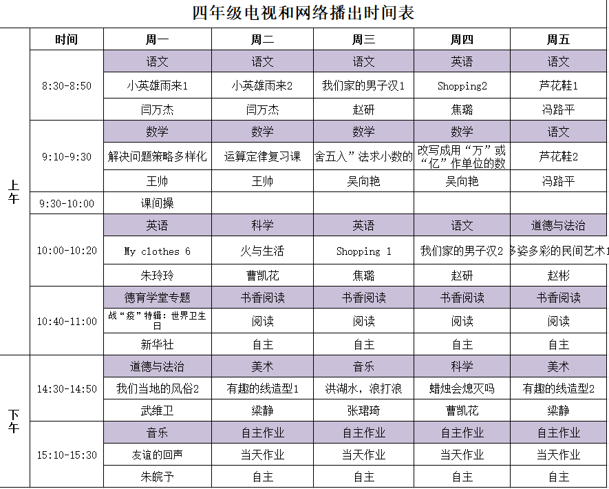 河南中小学“空中课堂”课程表完整版公布（4月20日4