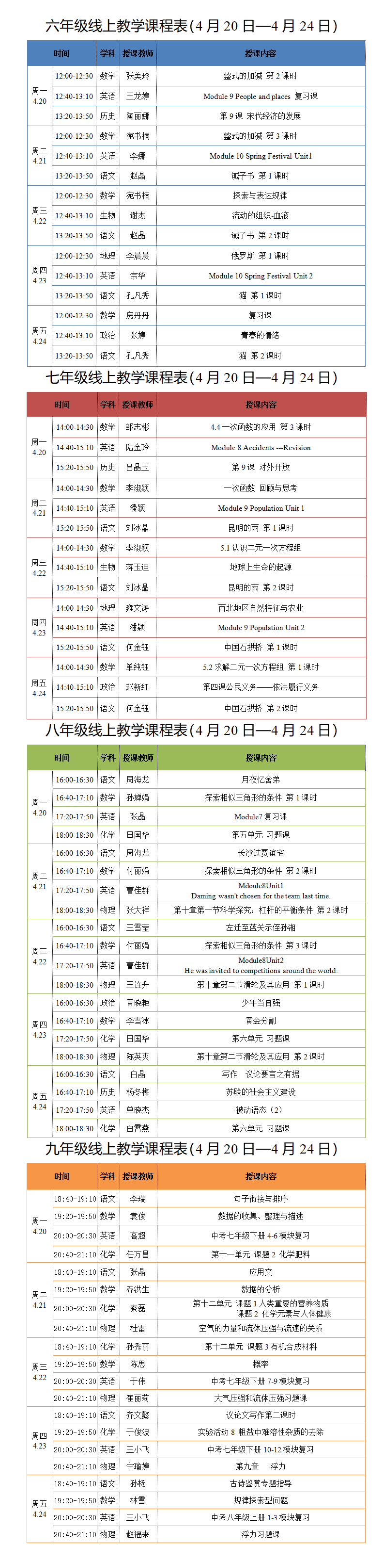 黑龙江大庆中小学“空中课堂”课程表完整版公布（4月20日1