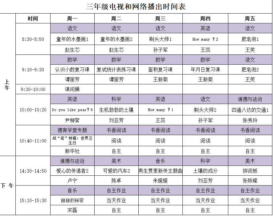 河南中小学“空中课堂”课程表完整版公布（4月20日3