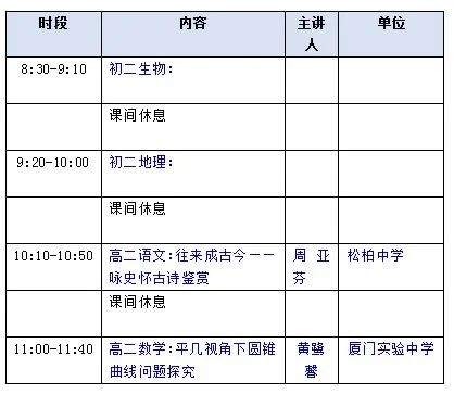 福建厦门中小学“空中课堂”课程表完整版公布（4月20日6