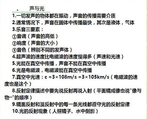 备考2019:物理往年必考100个重点1