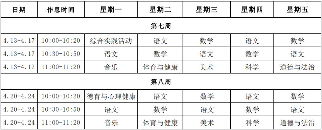 安徽合肥中小学“空中课堂”课程表完整版公布（4月13日1