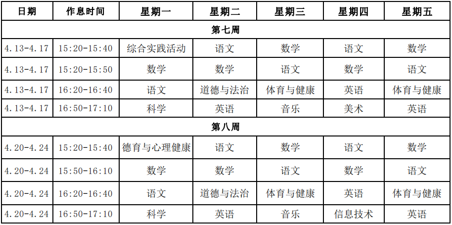 安徽合肥中小学“空中课堂”课程表完整版公布（4月13日4