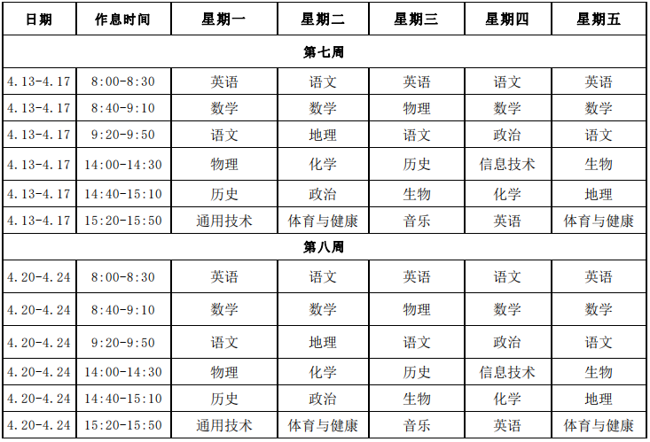 安徽合肥中小学“空中课堂”课程表完整版公布（4月13日9