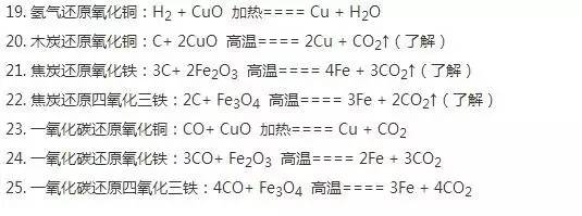 2018中考化学：必考的各种反应化学反应方程式总结3